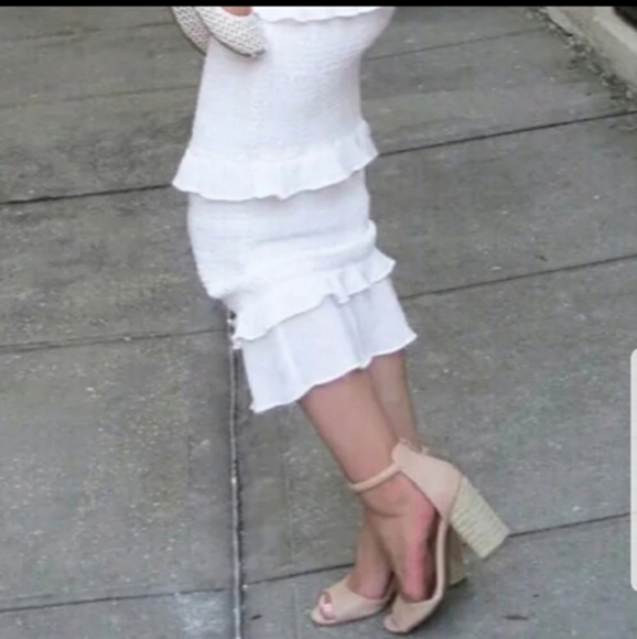 Lulu's- VEGAN LEATHER Nude Ankle Strap Heel - Picture 6 of 8